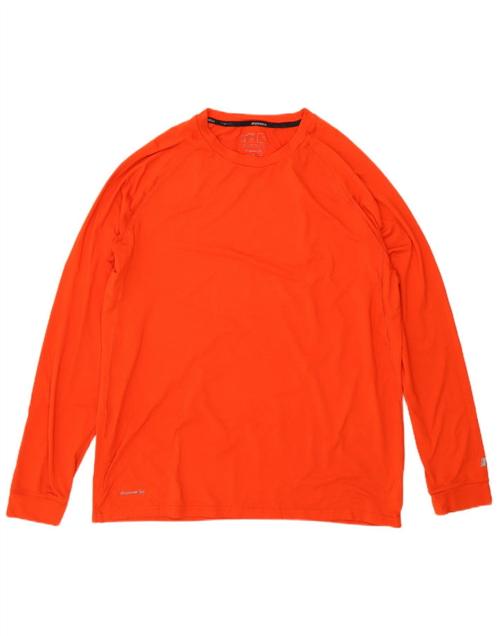 Russell Athletic Mens Dri-Power Top Long Sleeve Large Orange Polyester