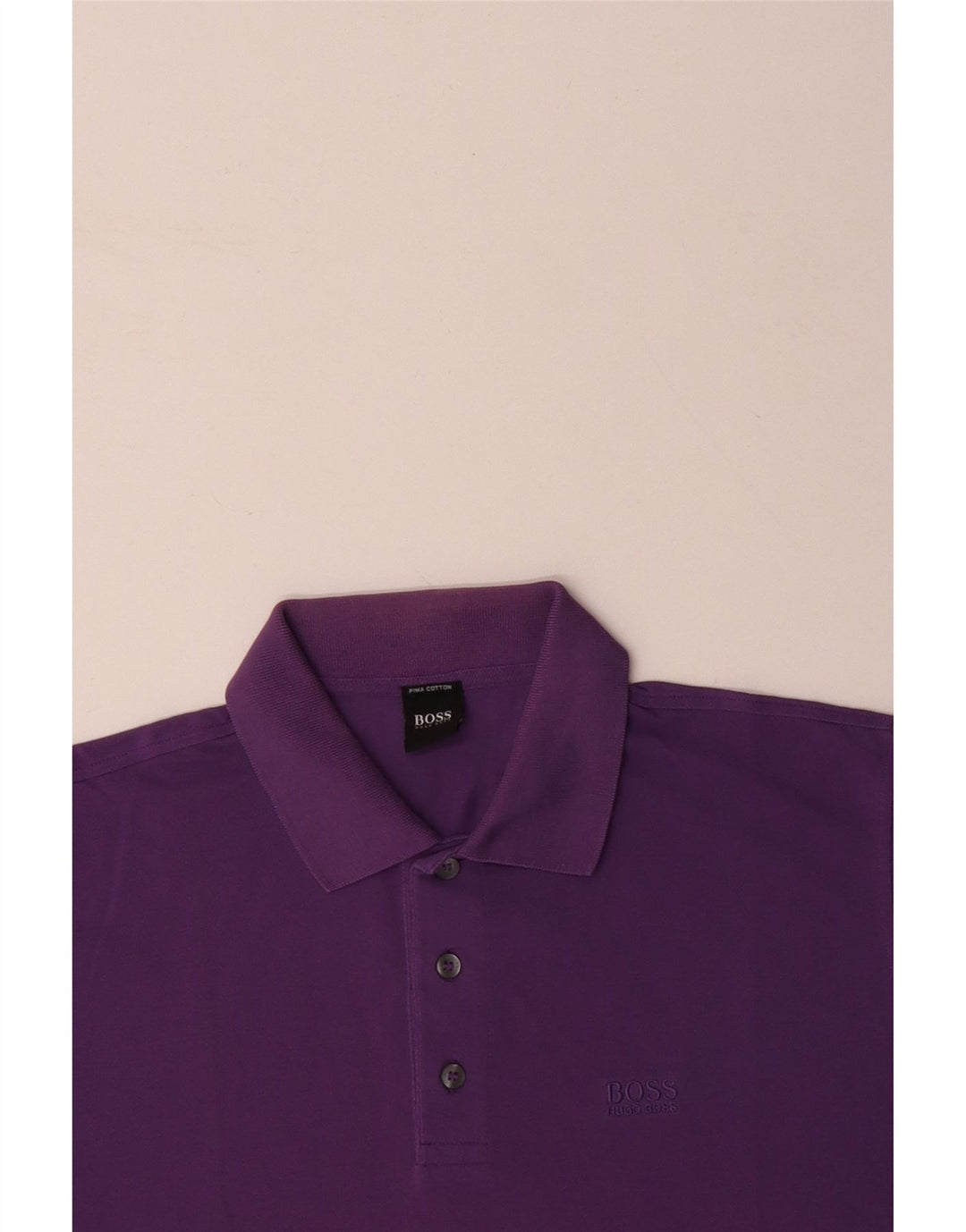 HUGO BOSS Mens Polo Shirt Medium Purple Cotton