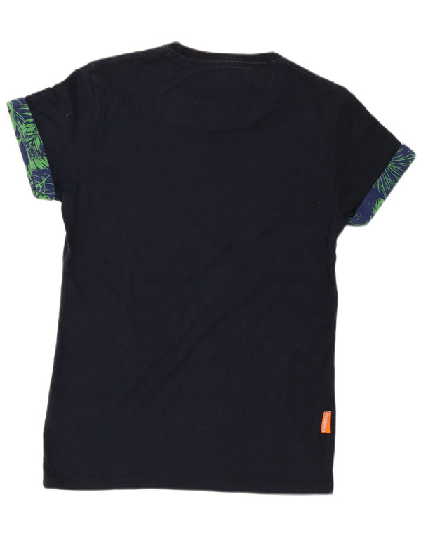 Superdry Mens T-Shirt Top Small Navy Blue Cotton