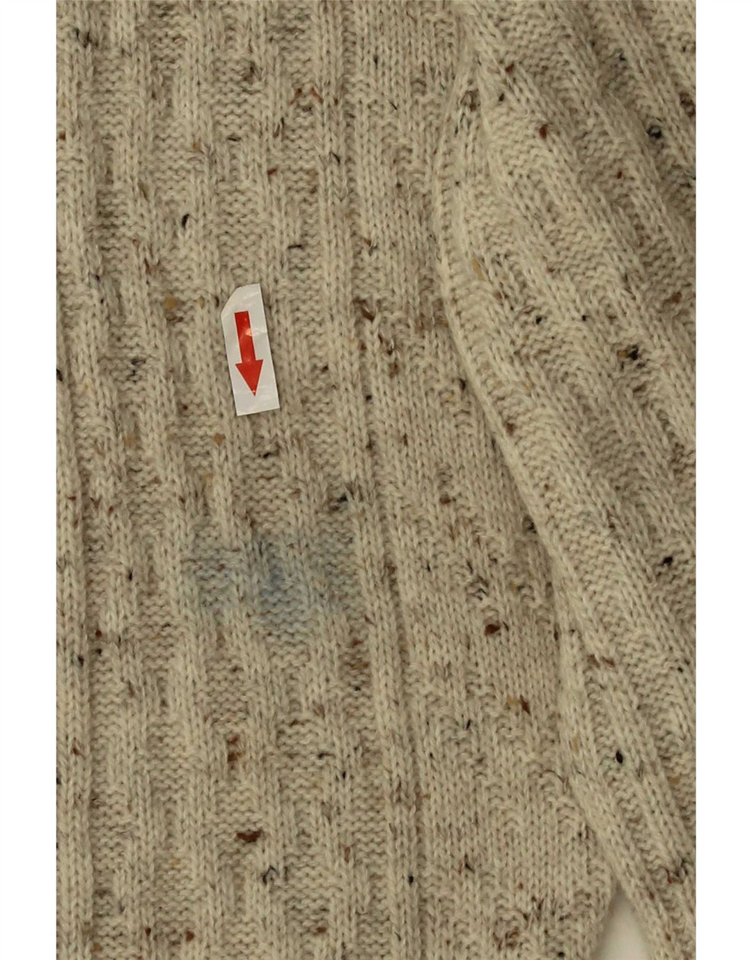 C&A Mens Canda V-Neck Jumper Sweater Medium Beige Flecked Acrylic