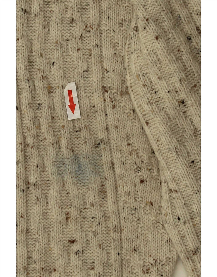 C&A Mens Canda V-Neck Jumper Sweater Medium Beige Flecked Acrylic