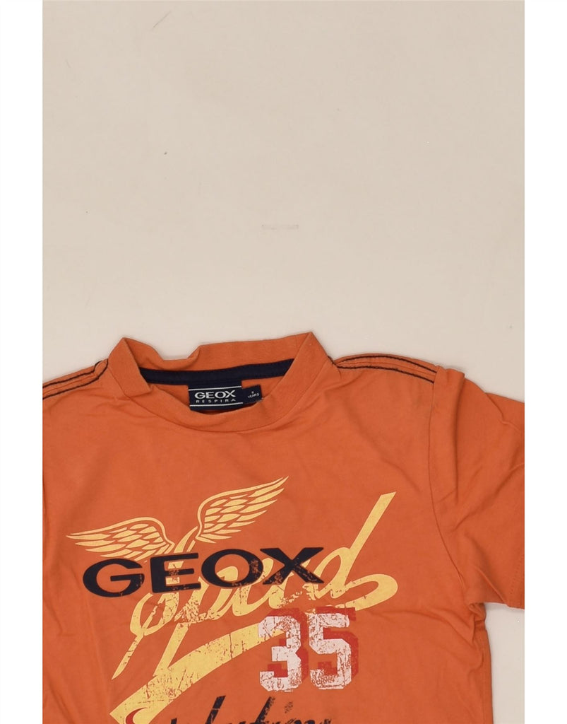 GEOX Boys Respira Graphic T-Shirt Top 5-6 Years Orange Cotton | Vintage Geox | Thrift | Second-Hand Geox | Used Clothing | Messina Hembry 