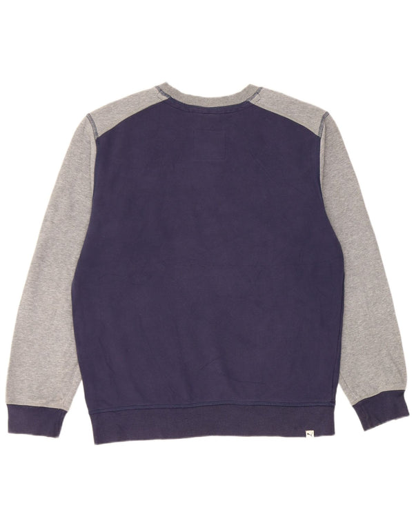 Puma Mens Graphic Sweatshirt Jumper Medium Navy Blue Colourblock Cotton