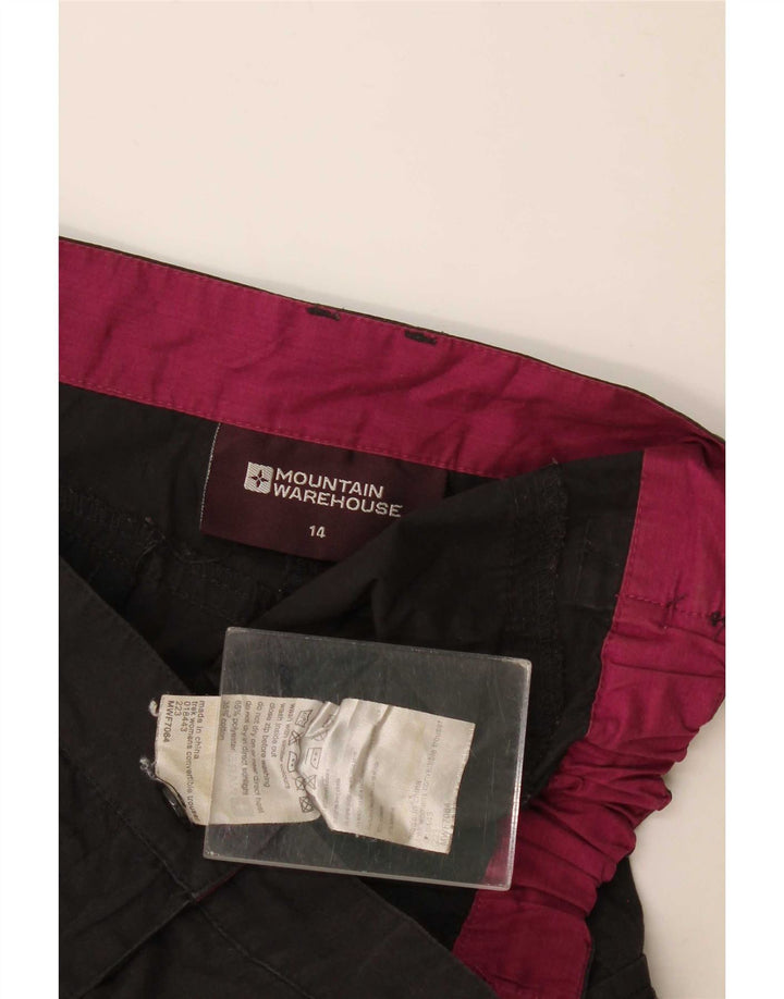 Mountain Warehouse Womens Cargo Shorts UK 14 Large W34 Black Polyester