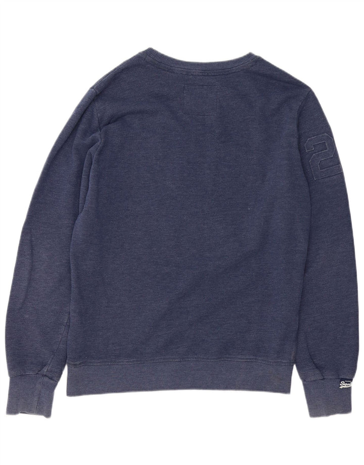 Superdry Mens Graphic Sweatshirt Jumper XL Blue Flecked Cotton