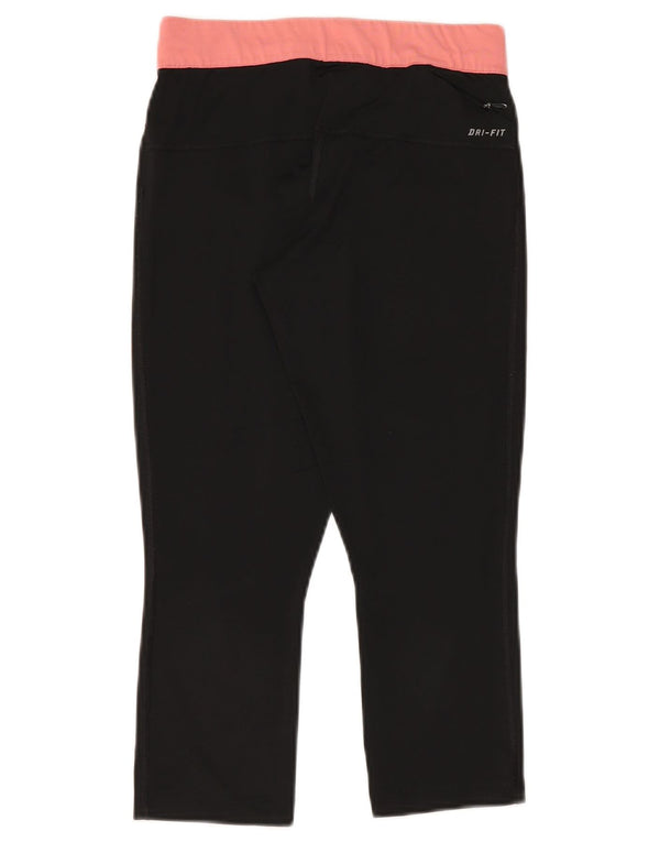 Nike Womens Dri Fit Capri Leggings UK 10 Small  Black Polyester