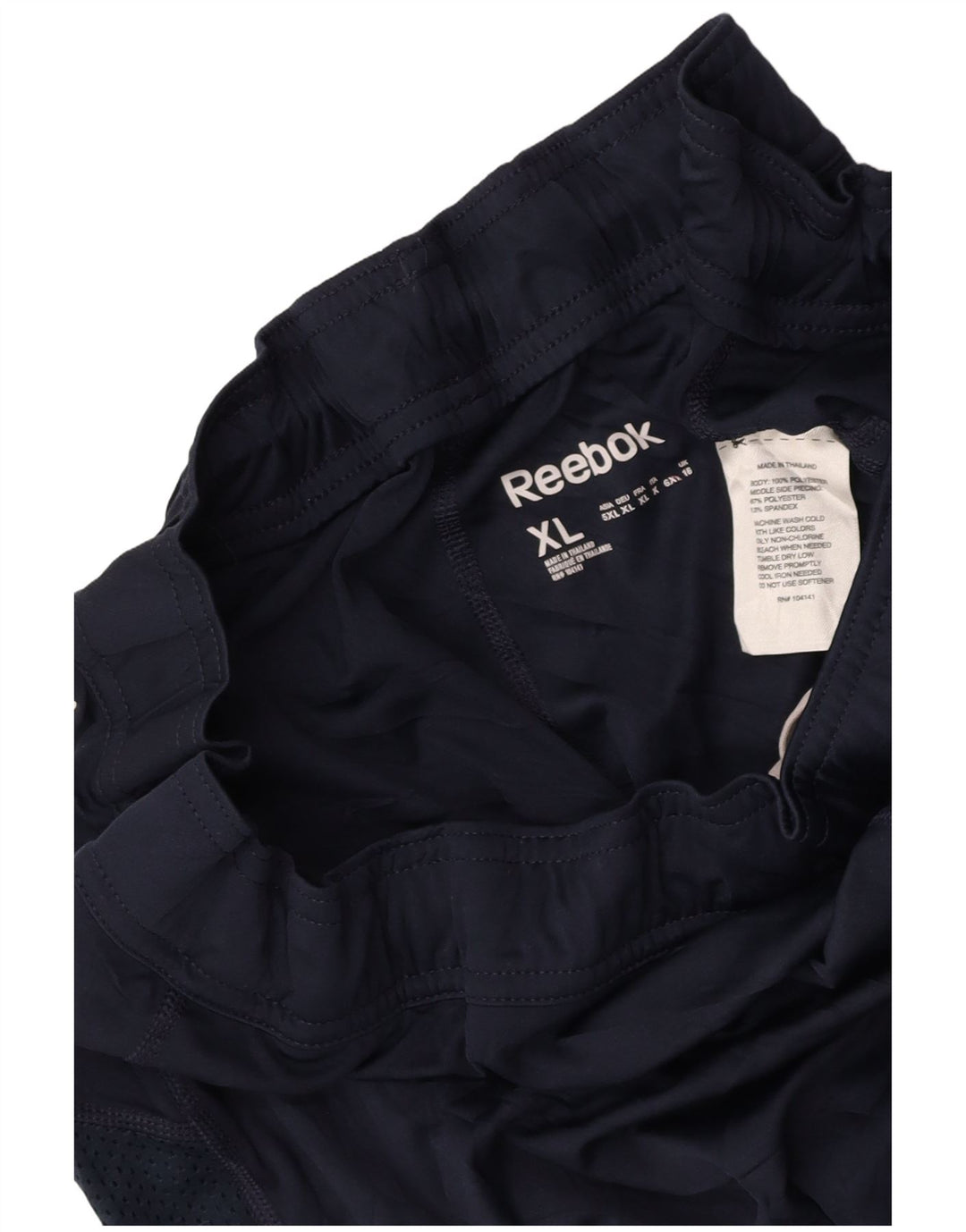 REEBOK Womens Sport Shorts UK 16 Large  Navy Blue Colourblock Polyester