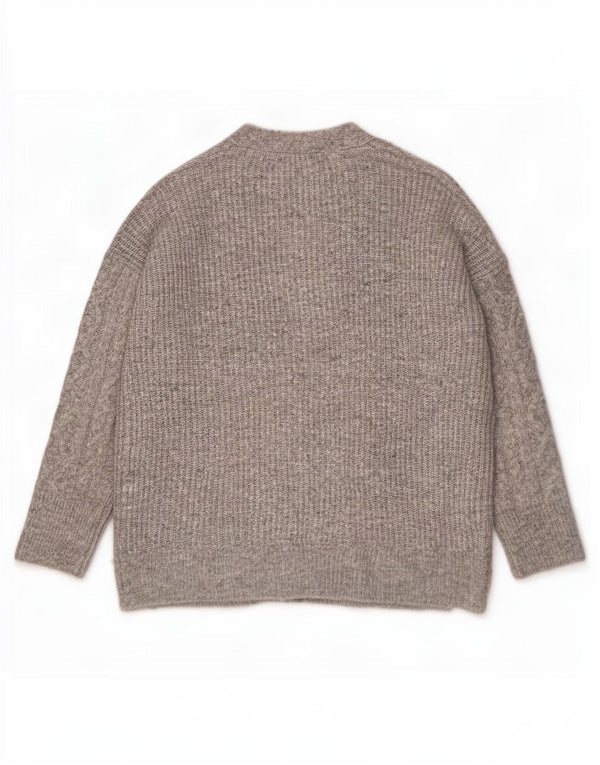 Abercrombie & Fitch Womens Oversized Cardigan Sweater UK 16 Large Grey