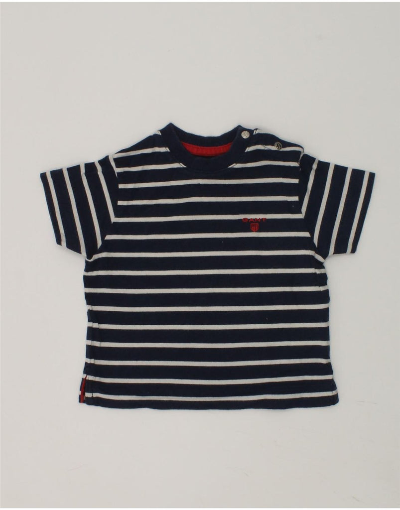 GANT Baby Boys T-Shirt Top 0-3 Months Navy Blue Striped Cotton | Vintage Gant | Thrift | Second-Hand Gant | Used Clothing | Messina Hembry 