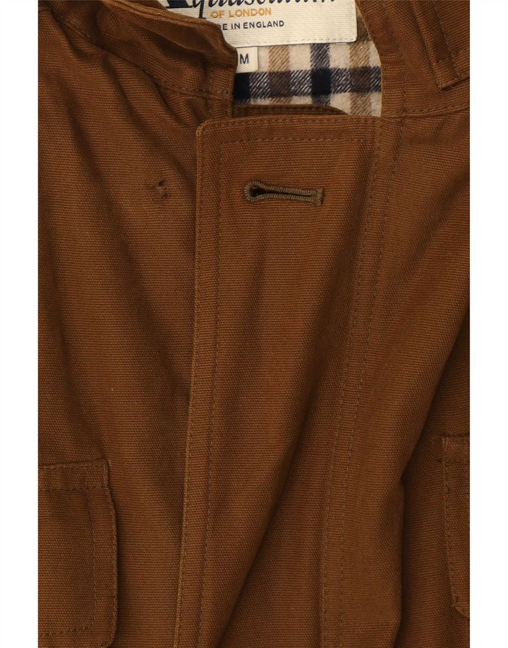 Aquascutum Mens Utility Jacket UK 38 Medium Brown Cotton
