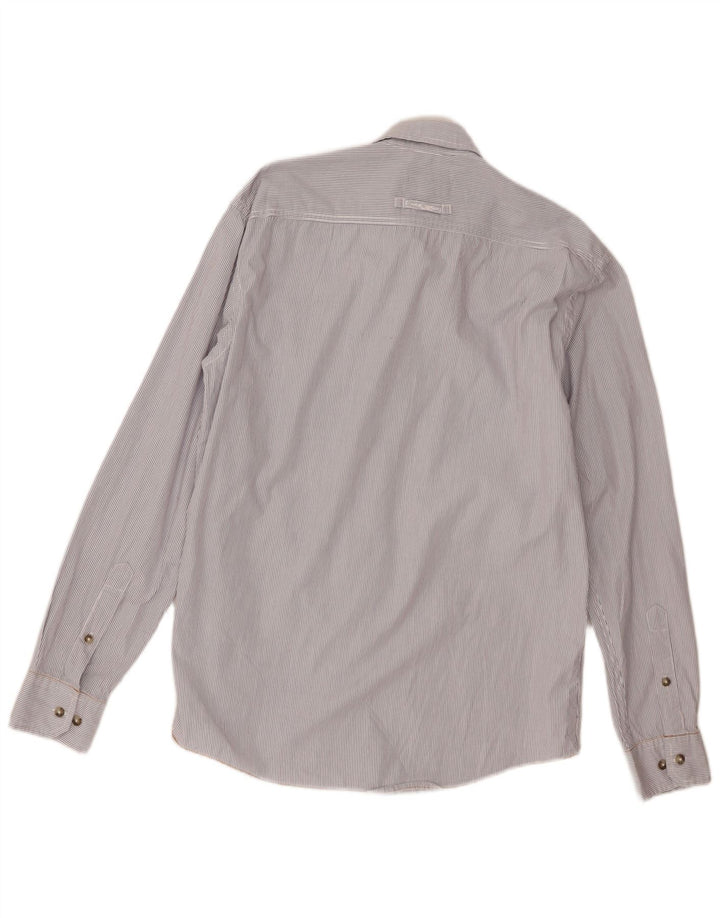 Camel Active Mens Regular Fit Shirt Medium White Pinstripe Cotton