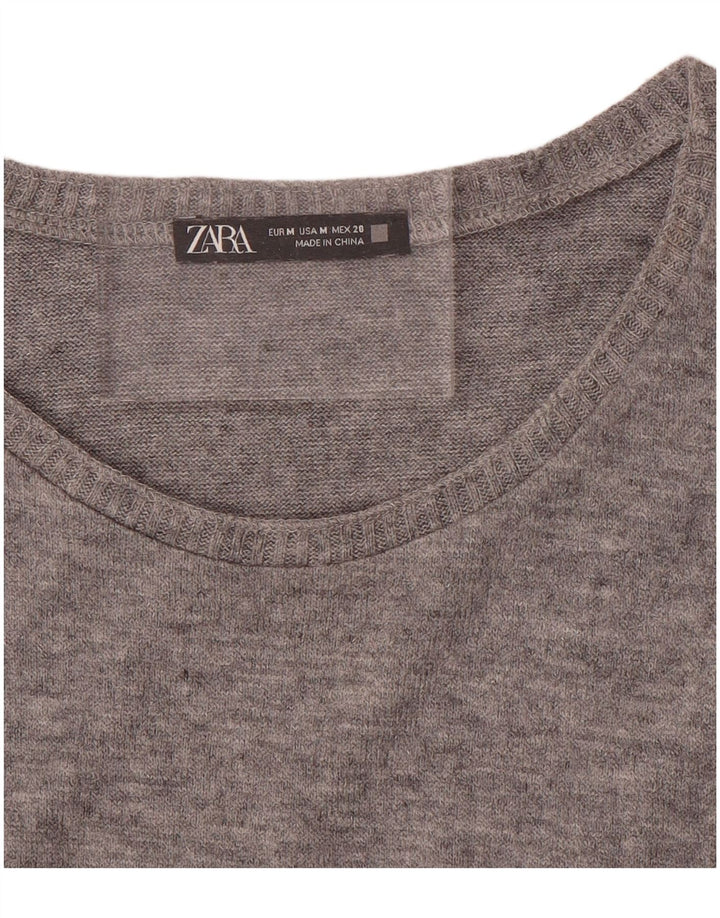 Zara Womens Vest Top UK 12 Medium Grey Flecked