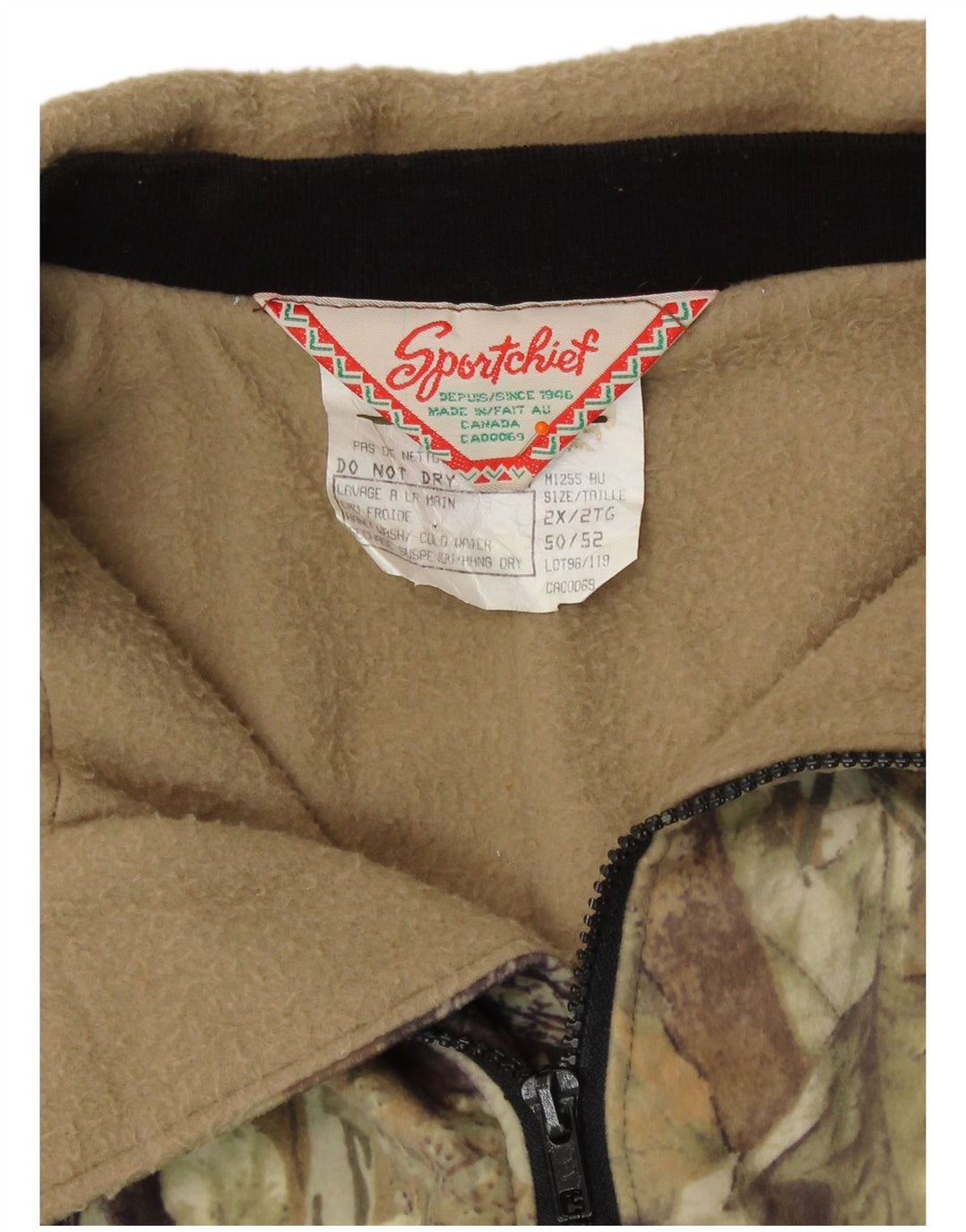 Vintage Mens Windbreaker Jacket IT 50/52 Large Khaki Floral Polyester