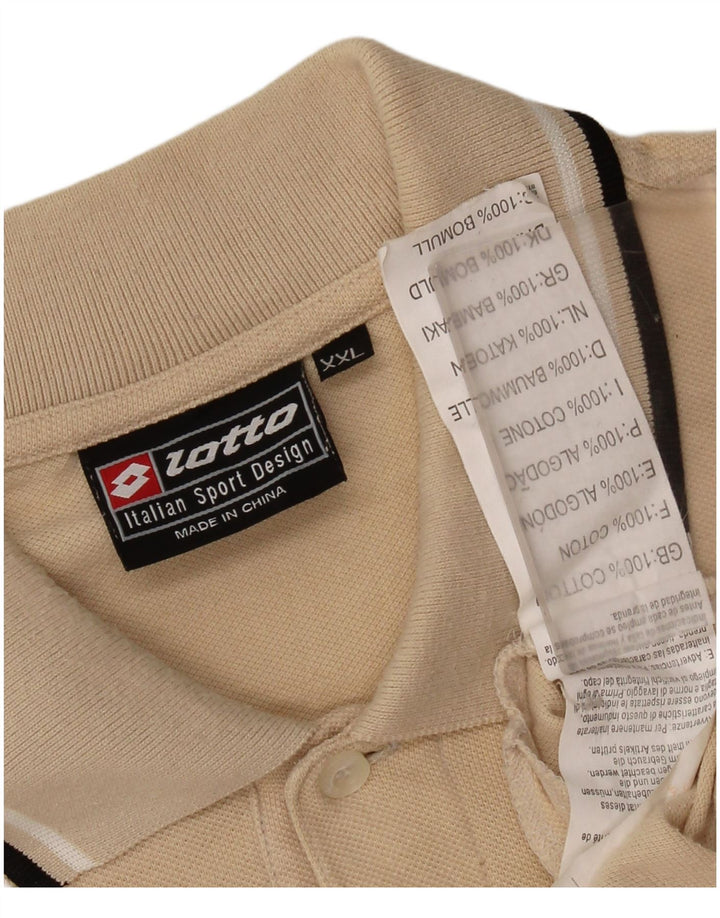 LOTTO Mens Polo Shirt 2XL Beige Cotton