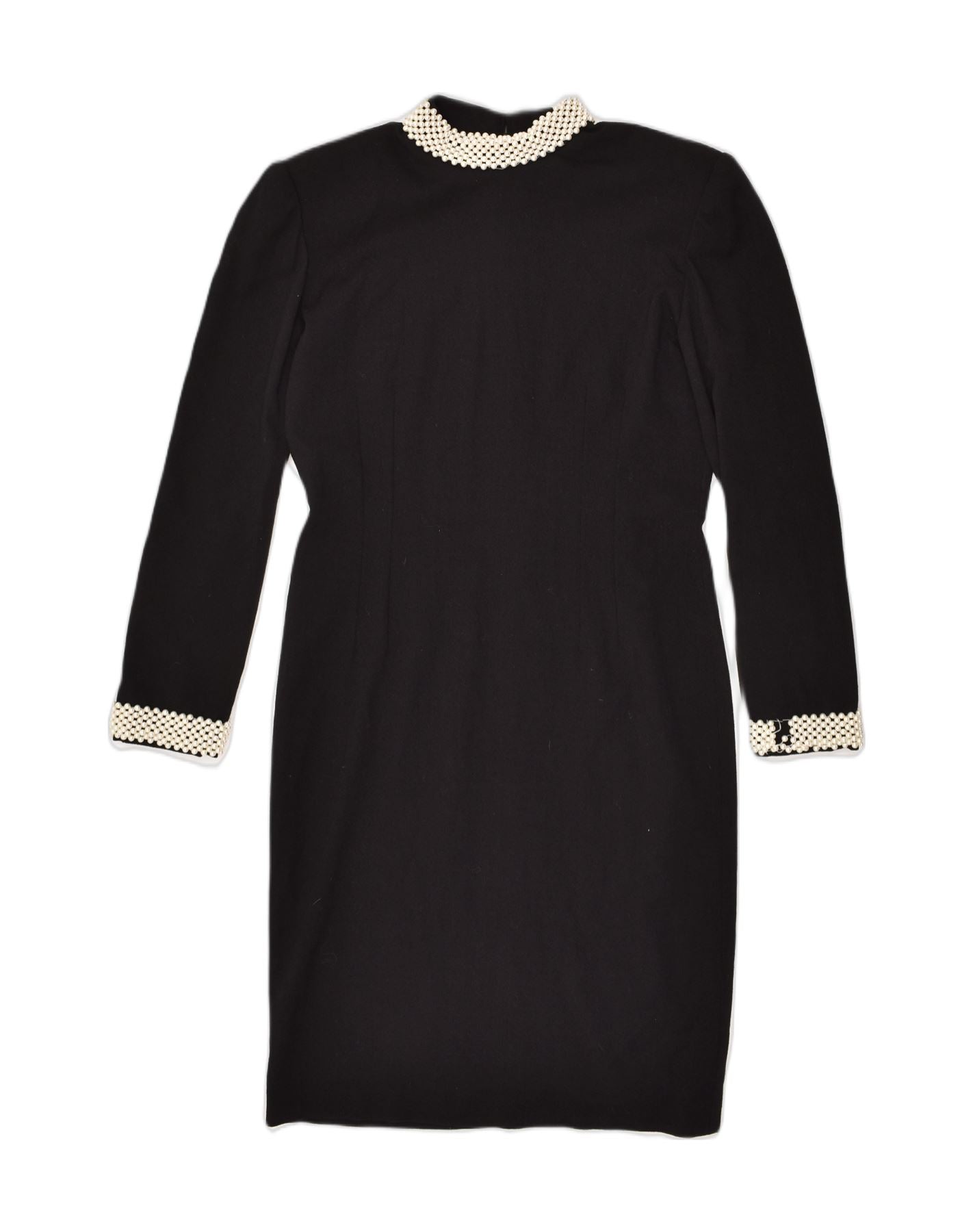 LUISA SPAGNOLI Womens Long Sleeve Sheath Dress IT 44 Medium Black