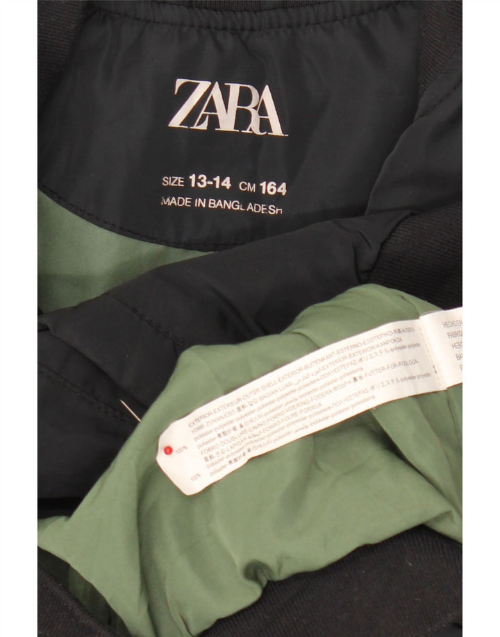 Zara Boys Bomber Jacket 13-14 Years Black Polyester