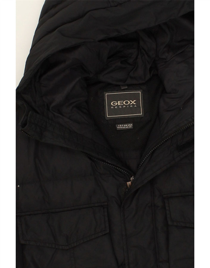 GEOX Mens Respira Hooded Padded Coat UK 40 Large Black Polyamide | Vintage Geox | Thrift | Second-Hand Geox | Used Clothing | Messina Hembry 