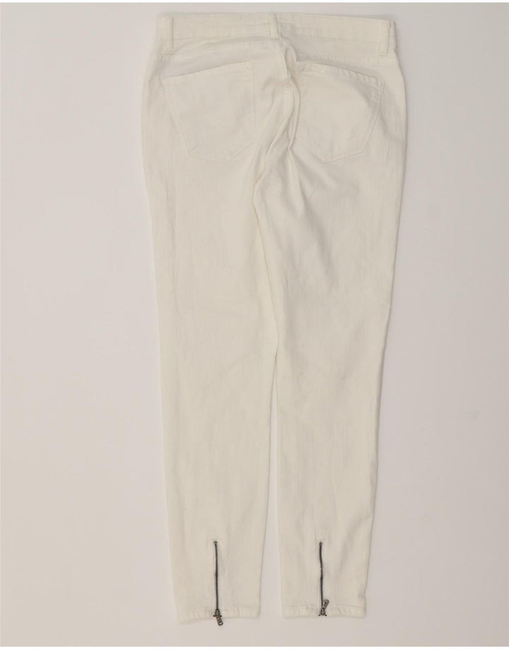 ZARA Womens Cargo Slim Jeans EU 38 Small W28 L27 White Cotton