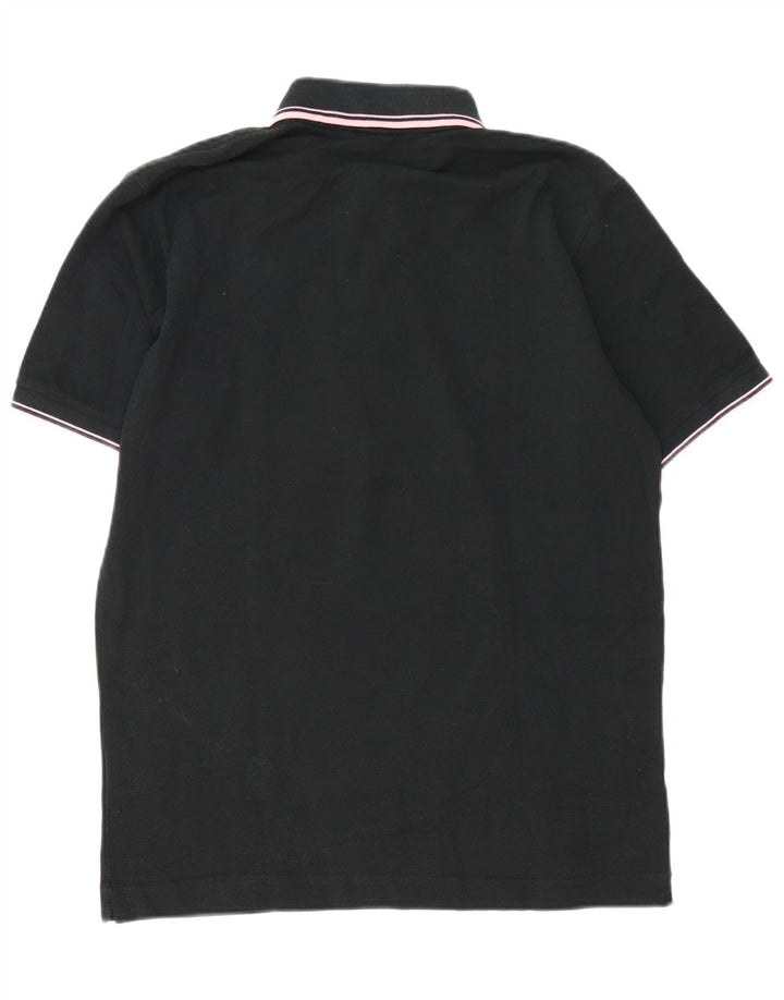 Kappa Mens Polo Shirt Medium Black Striped Cotton