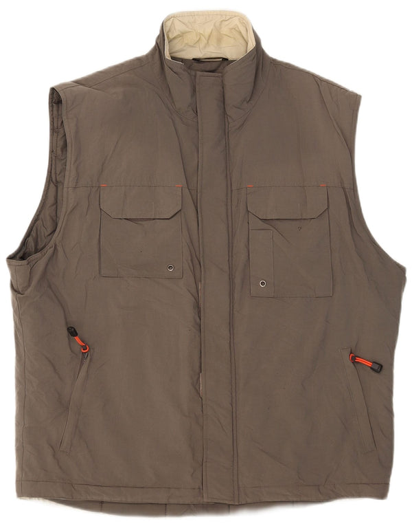 Marks & Spencer Mens Padded Gilet UK 42 XL Khaki Polyamide