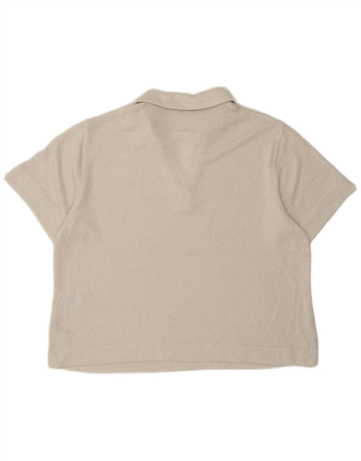 Marks & Spencer Womens Polo Shirt UK 16 Large  Off White Polyester