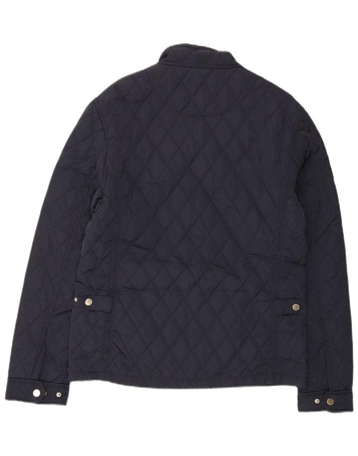 Zara Mens Quilted Jacket UK 40 Large Navy Blue Polyester