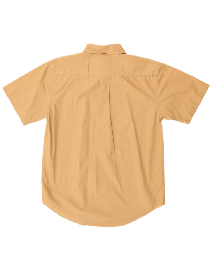 TOMMY HILFIGER Mens Short Sleeve Shirt Medium Yellow Cotton