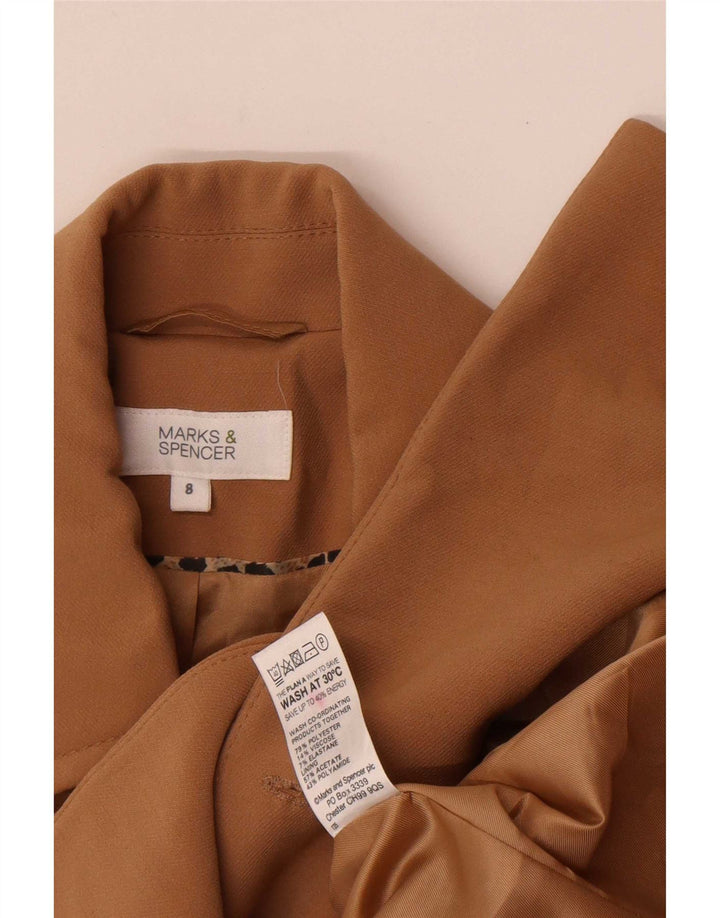 Marks & Spencer Womens Double Breasted Blazer Jacket UK 8 Small Beige