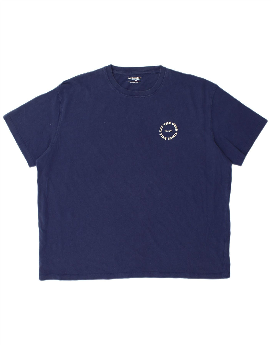 WRANGLER Mens T-Shirt Top Large Navy Blue Cotton