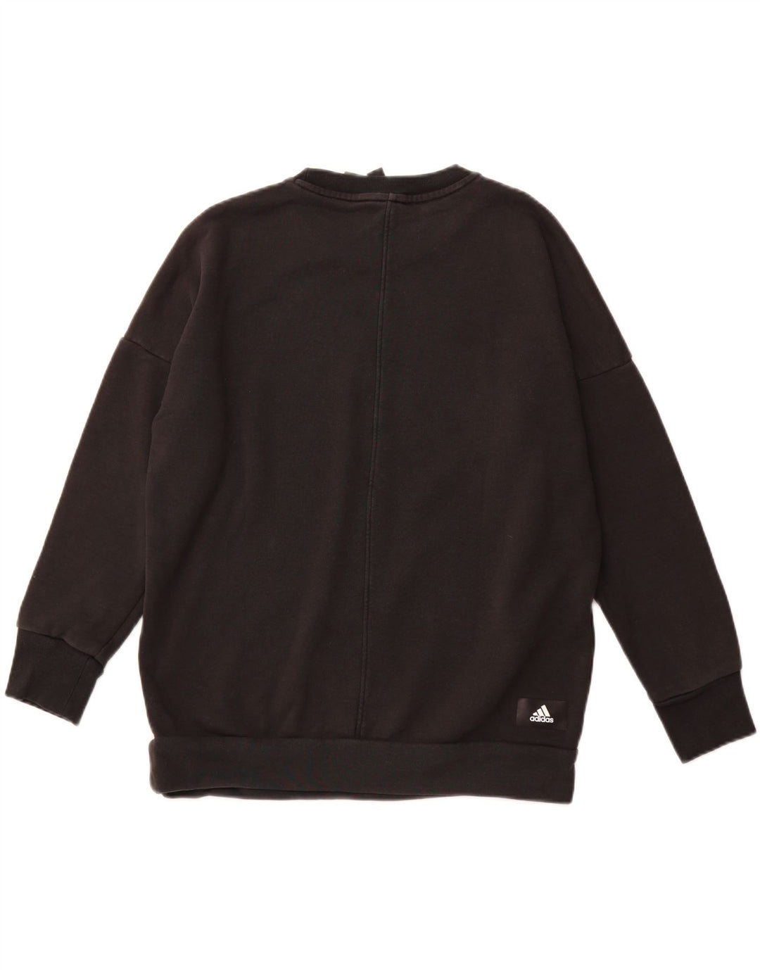 ADIDAS Womens Primegreen Oversized Sweatshirt Jumper UK 8/10 Small Black