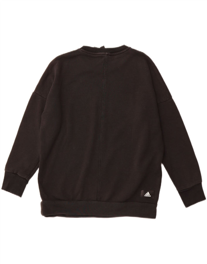 ADIDAS Womens Primegreen Oversized Sweatshirt Jumper UK 8/10 Small Black