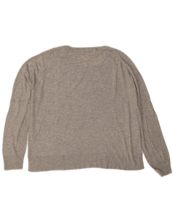 Zara Womens Boat Neck Jumper Sweater UK 18 XL Grey Viscose
