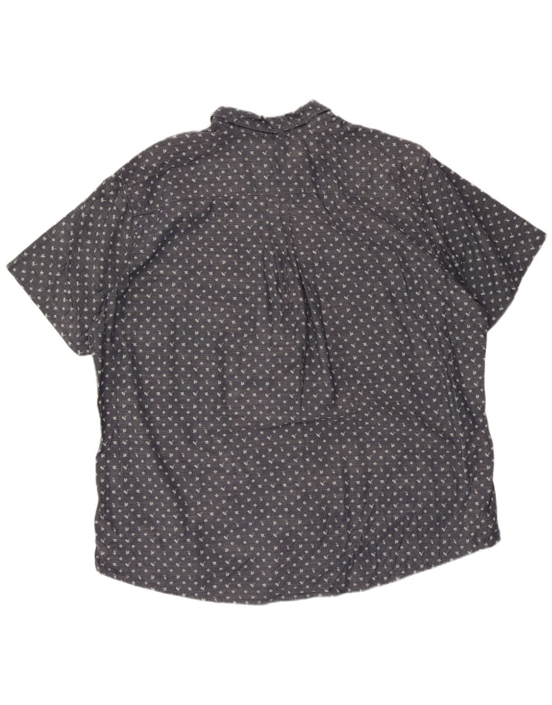 Eddie Bauer Mens Short Sleeve Shirt 2XL Blue Spotted Cotton