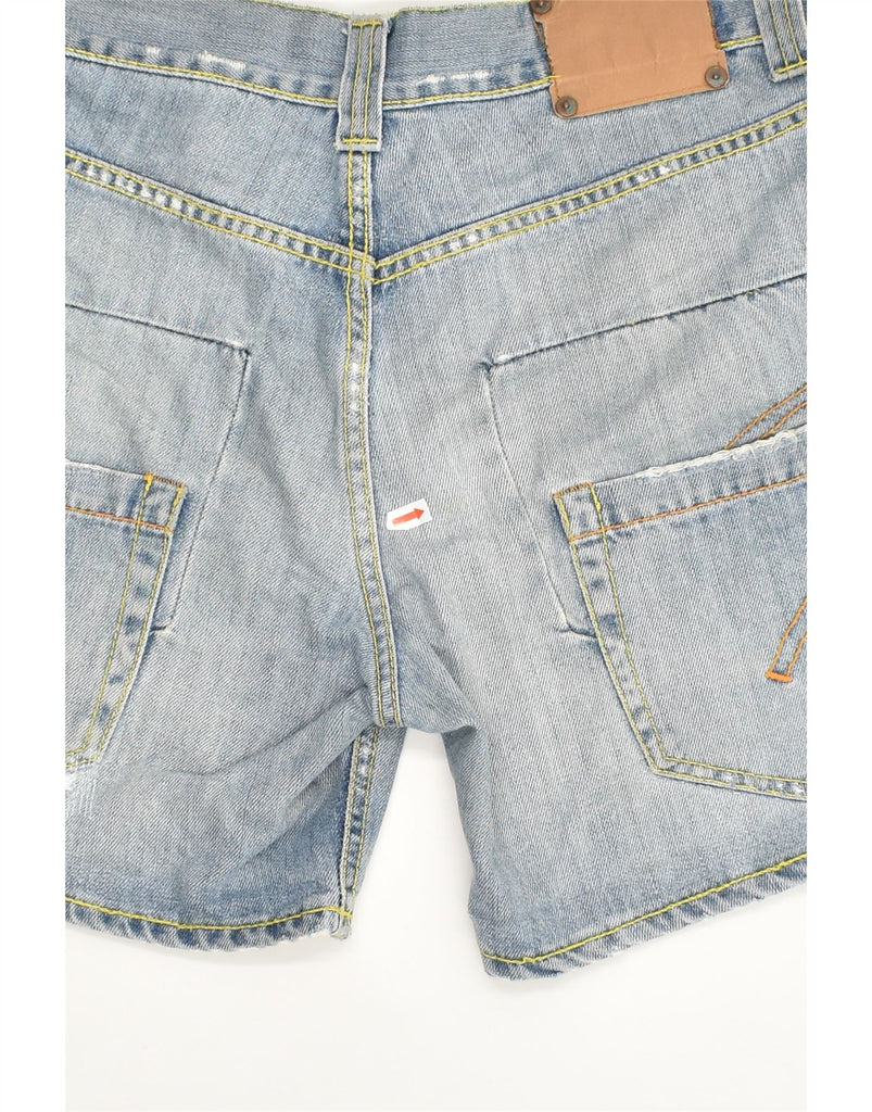 DONDUP Womens Distressed Denim Shorts W34 Large  Blue Cotton | Vintage Dondup | Thrift | Second-Hand Dondup | Used Clothing | Messina Hembry 