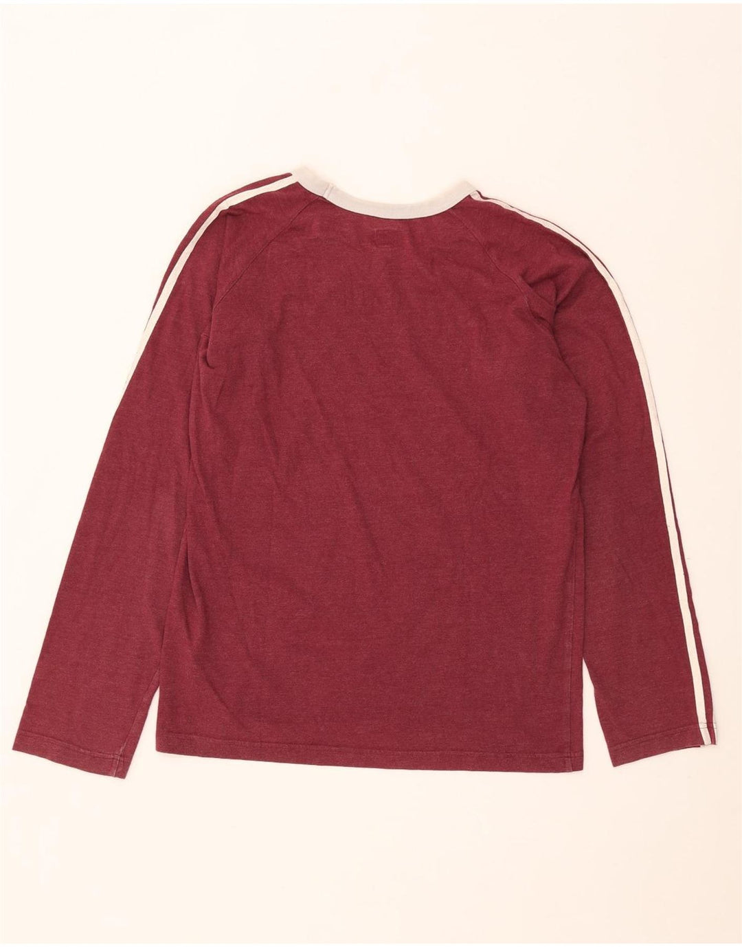Adidas Mens Top Long Sleeve Medium Burgundy Cotton