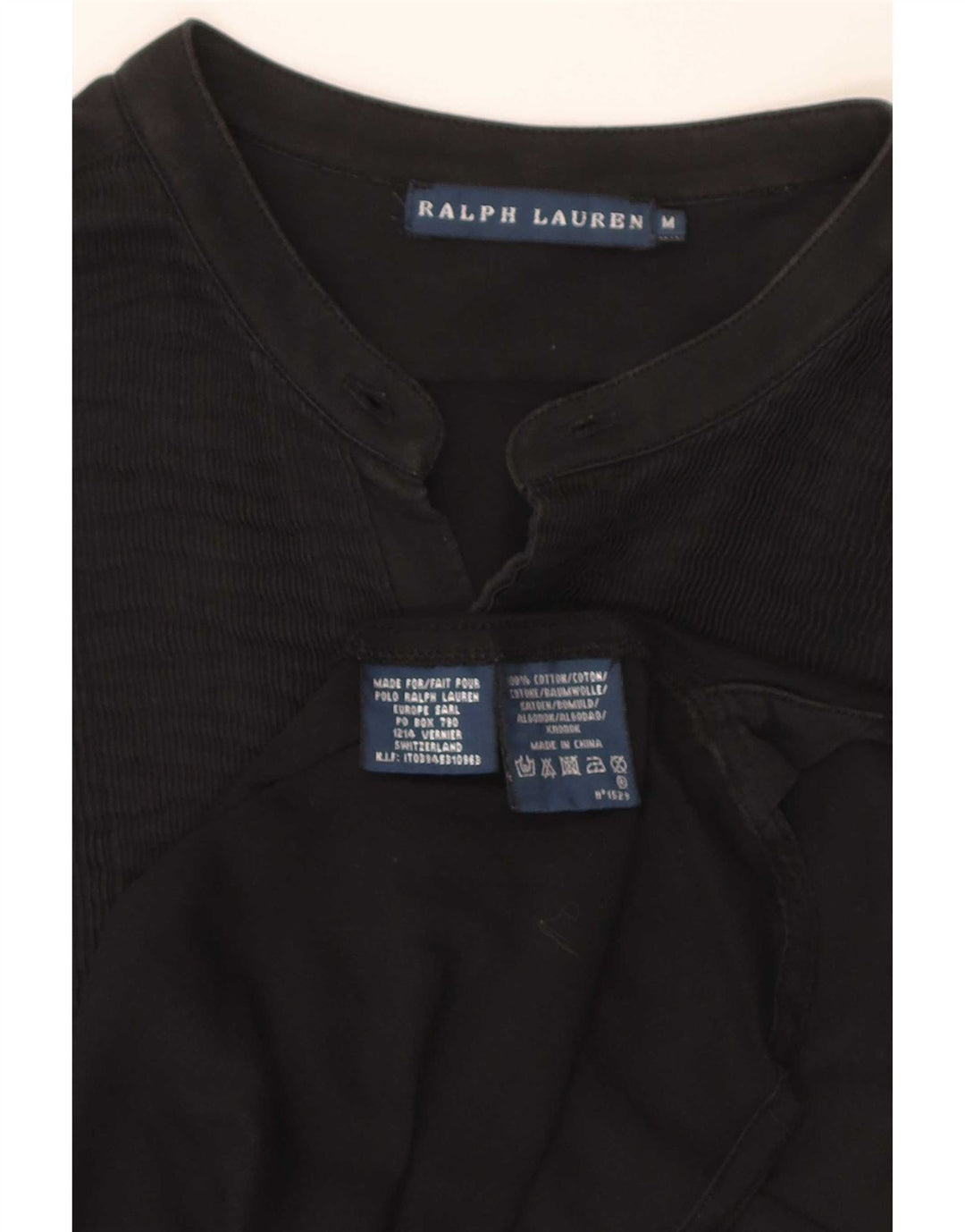 Ralph Lauren Womens Shirt UK 12 Medium Black Cotton