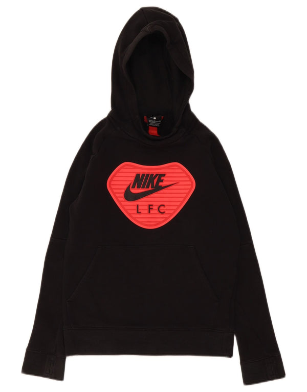 Nike Boys Graphic Hoodie Jumper 8-9 Years Small  Black Cotton