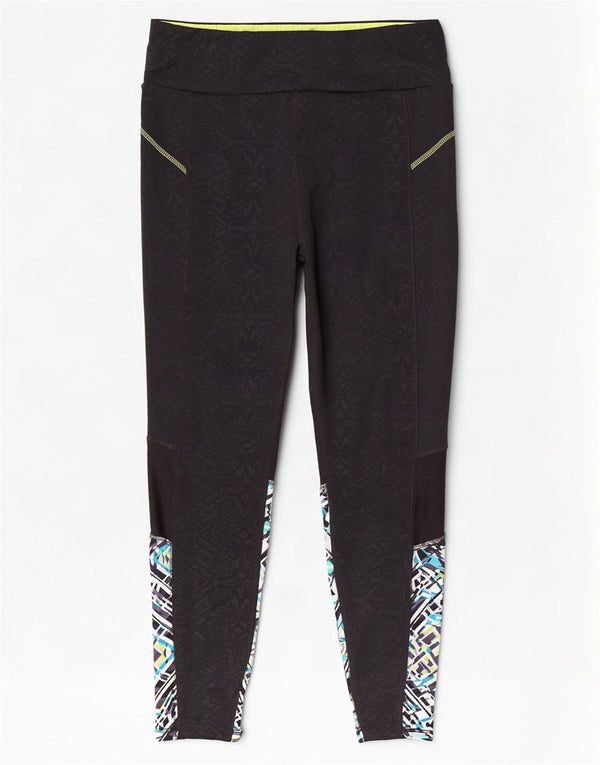 Marks & Spencer Womens Leggings UK 16 Large Black Geometric Polyester