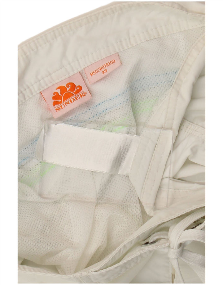 Sundek Mens Swimming Shorts Large  White Nylon