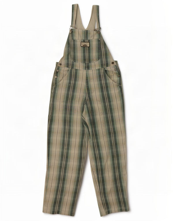 S.Oliver Womens Dungarees Trousers Medium W32 L29 Green Check Cotton