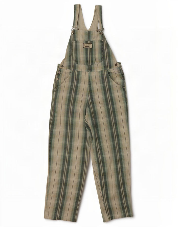 S.Oliver Womens Dungarees Trousers Medium W32 L29 Green Check Cotton