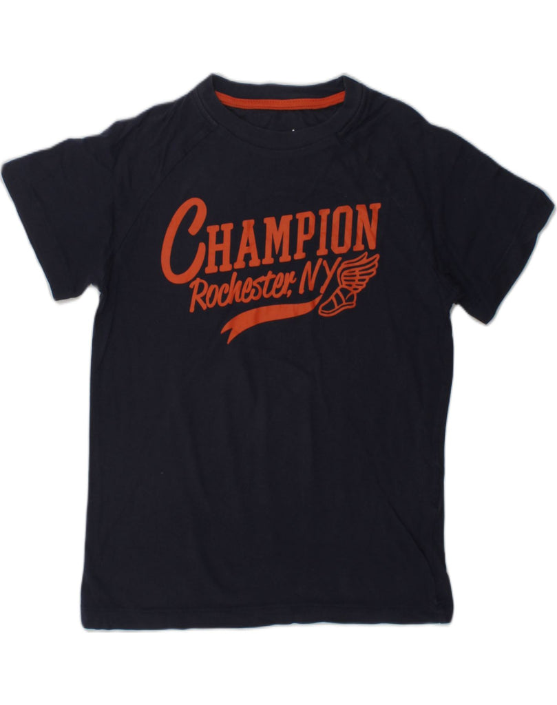 CHAMPION Boys Graphic T-Shirt Top 7-8 Years Small Navy Blue | Vintage Champion | Thrift | Second-Hand Champion | Used Clothing | Messina Hembry 