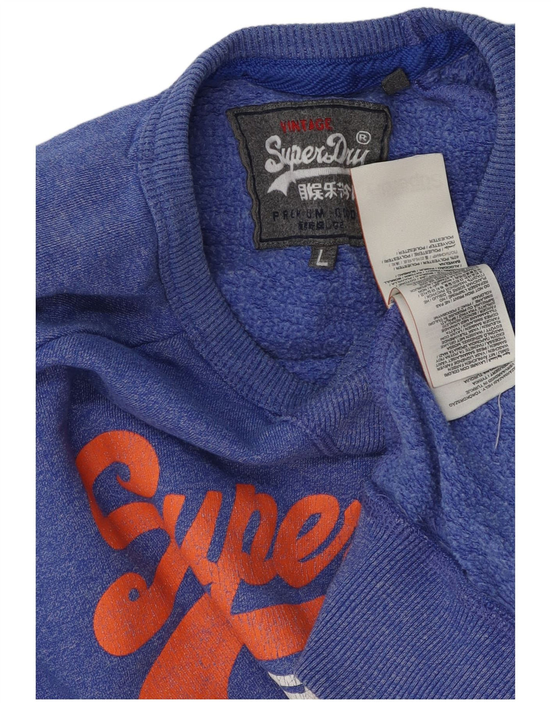 Superdry Mens Graphic Sweatshirt Jumper Large Blue Cotton