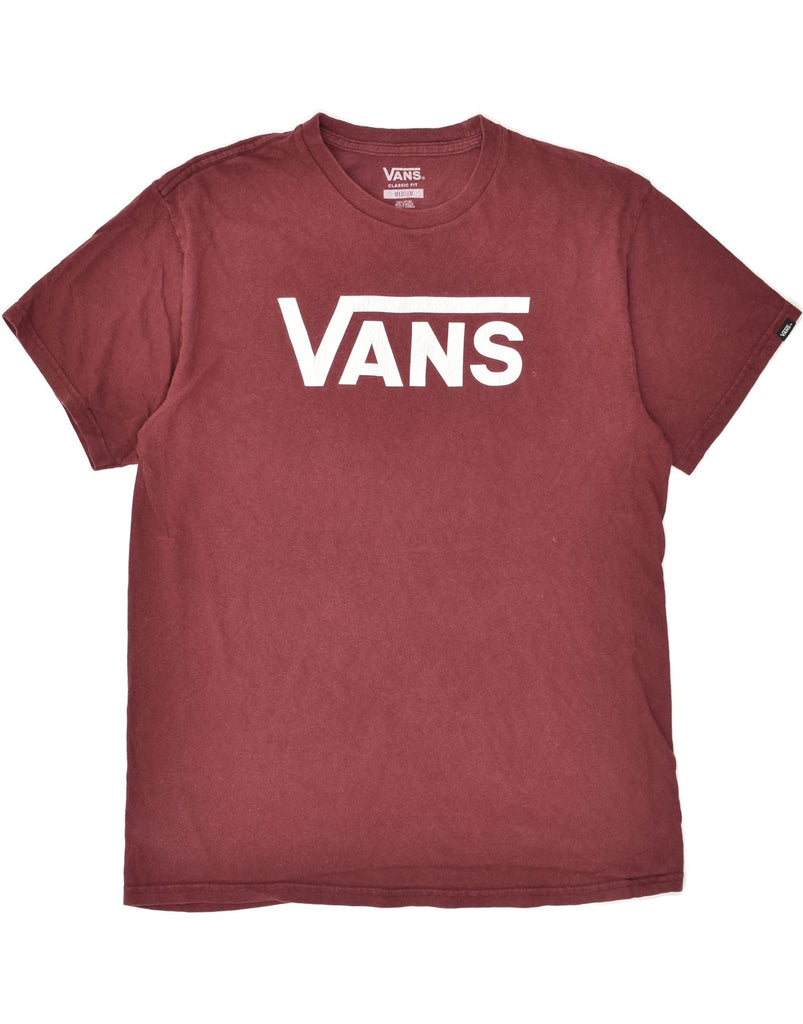 VANS Mens Classic Fit Graphic T-Shirt Top Medium Maroon Cotton | Vintage Vans | Thrift | Second-Hand Vans | Used Clothing | Messina Hembry 