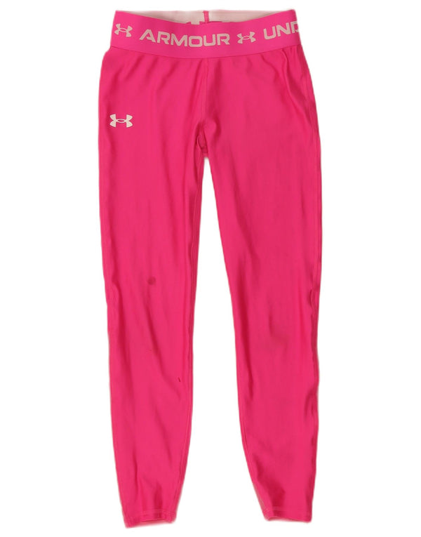 Under Armour Womens Graphic Leggings UK 8 Small  Pink Polyamide