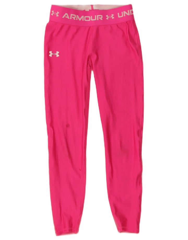 Under Armour Womens Graphic Leggings UK 8 Small  Pink Polyamide