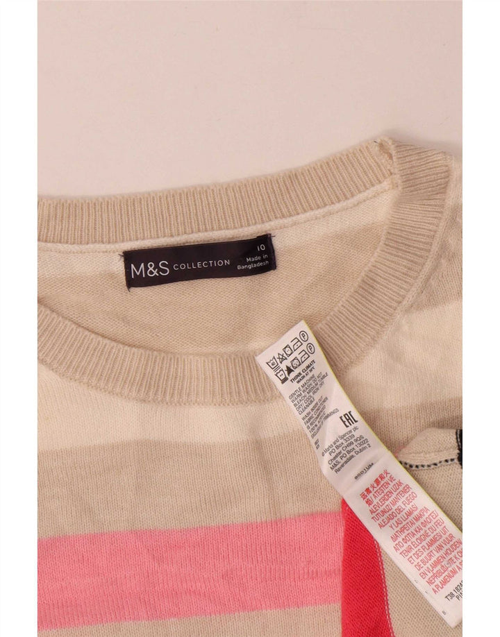 Marks & Spencer Womens Crew Neck Jumper Sweater UK 10 Small Multicoloured