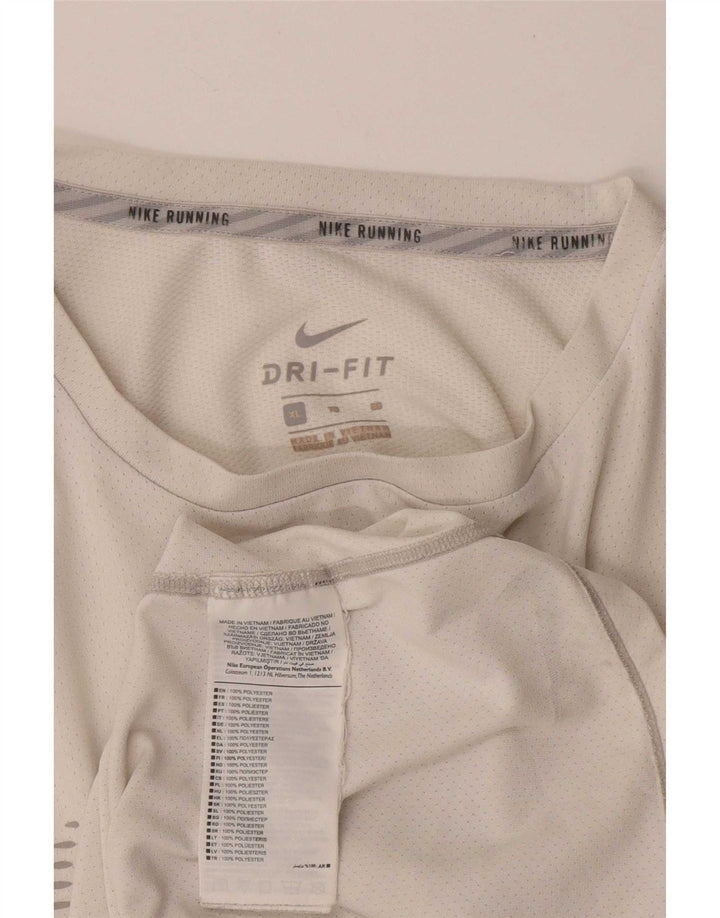 Nike Mens Dri Fit Graphic T-Shirt Top XL White Polyester