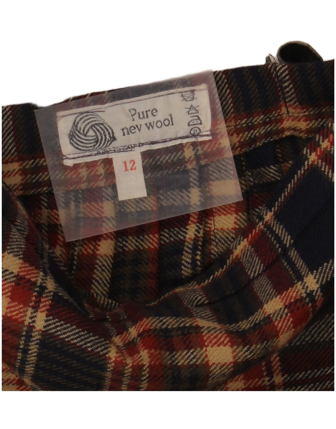 Vintage Womens Wrap Skirt UK 12 Medium W27  Multicoloured Plaid Virgin Wool