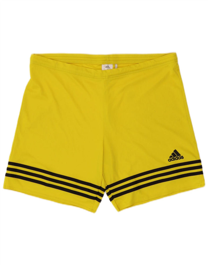 Adidas Mens Sport Shorts Large Yellow Striped Polyester